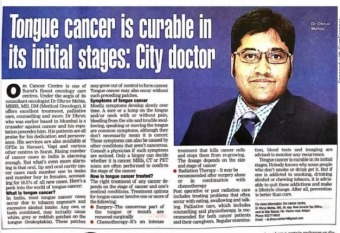 My article on tongue cancer in today’s TOI