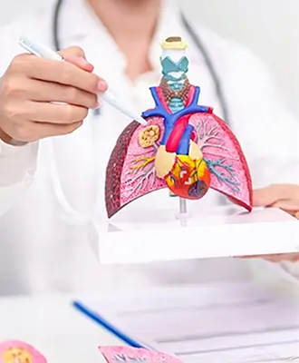 Doctor explaining diagnosis of lung cancer